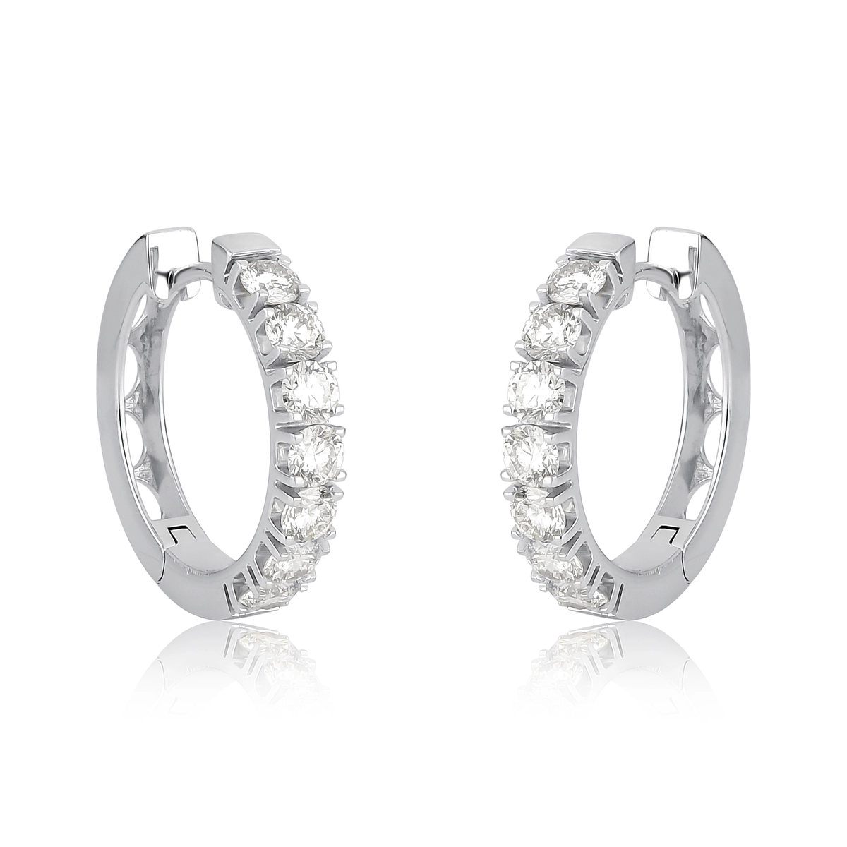 Brinco Argola True Ouro Branco 18k com 140pts de Diamantes
